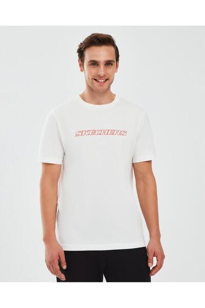 SKECHERS Γραφικό μπλουζάκι M Ανδρικό μπλουζάκι με κοντό μανίκι S202243 Off White