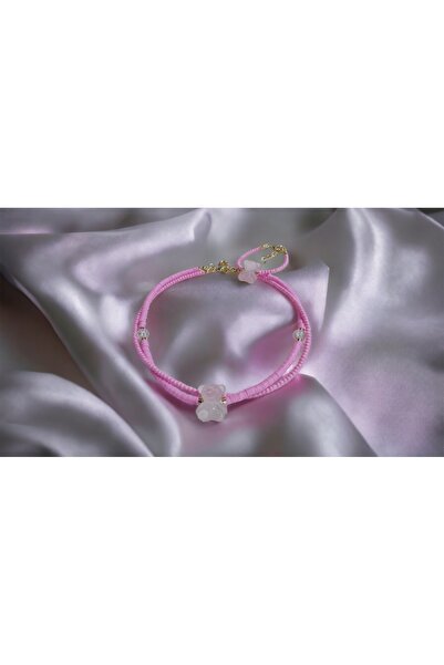 Denis Bujiteri Kız Çocuk Soft Ayıcık Fimo Ve Boncuk Ikili 35cm Uzatma Kolye V...