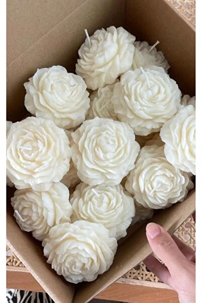 wommans 3'lü Vanilyalı Şakayık Kokulu Mum Dekoratif Davet Nikah Söz Nişan Kına.