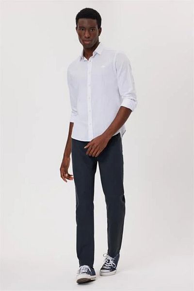 Lee Cooper LCM 241005 Мъжка тъкана риза с дълъг ръкав Lee Cooper Ketsa, цвят 242, бяла
