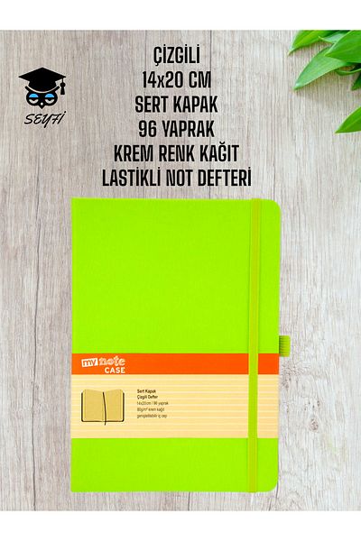 Mynote RIBBED 14x20 CM HARD COVER 96 SHEETS CREAM COLOR PAPER RUBBERED NOTEBOOK