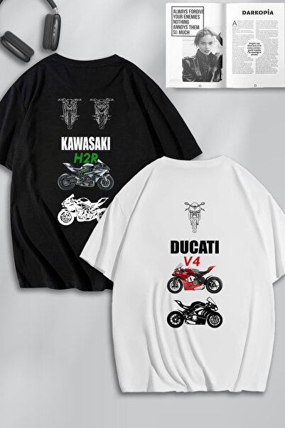 macklin Unisex Kadın Erkek Kawasaki ve Ducati SIRT Baskılı Sevgili Çift Kombi...