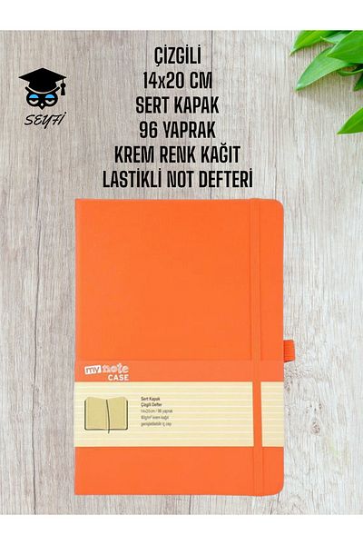 Mynote RIBBED 14x20 CM HARD COVER 96 SHEETS CREAM COLOR PAPER RUBBERED NOTEBOOK
