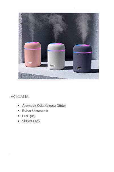 Royal ipek Hava nemlendirici(ev,araba,ofis için)USB şarjlı led ışıklı buhar m...