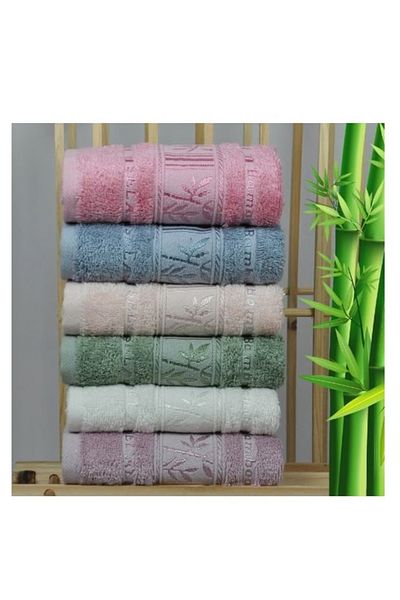 faial 6 Pieces Bamboo Hand Towels 50x90cm Hand Face Towel Set
