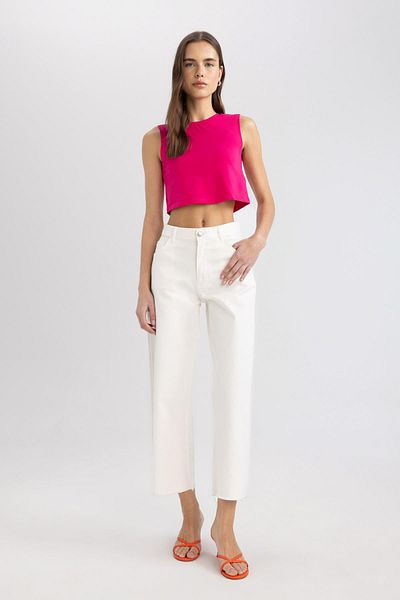 DeFacto Culotte-Hose aus Gabardine mit hoher Taille und weitem Bein C7535AX24SM