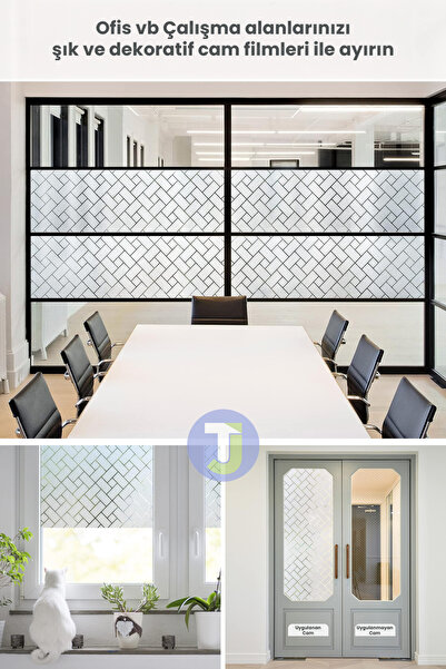 Technojet Візерункова статична плівка для покриття матового скла - 60см х 100см душова кабіна офісна декоративна плівка