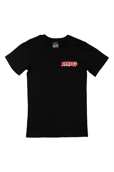 Cix Μαύρο T-Shirt με σχέδιο λογότυπου Exodus Pocket