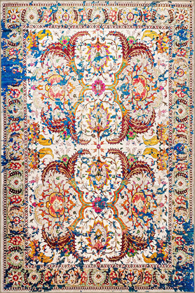 Rugs Modern Halı Πολύχρωμη Μικτή Γεωμετρική Υφαντή Βάση με Σχέδια και Μοντέρν...