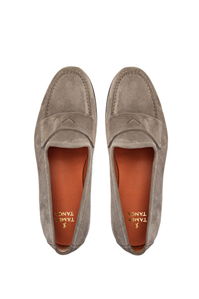 Tamer Tanca Men's Genuine Leather Beige Loafer Shoes