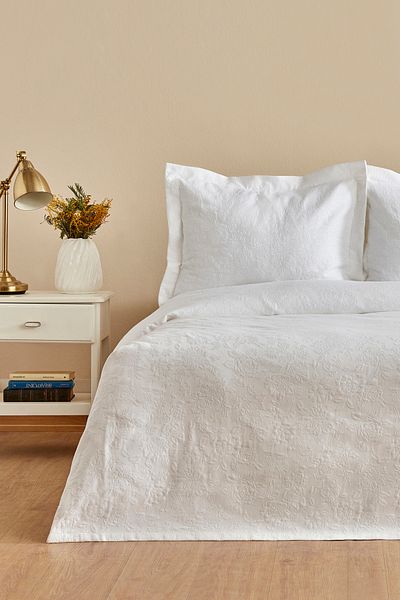 Karaca Home White Coll Verda Double Bedspread