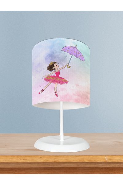 MEKTA HOME Girl Patterned Umbrella Baby and Children's Room Lampshade