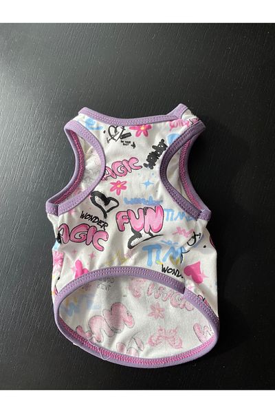HBM BOUTİQUE Cat Dog Outfit Combed Cotton Strappy Tank Top Pink