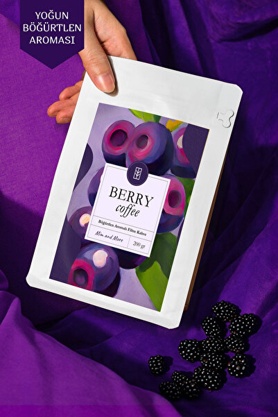 Mim and More Berry Coffee - Böğürtlen Aromalı Kahve Filtre Kahve, 200 gr