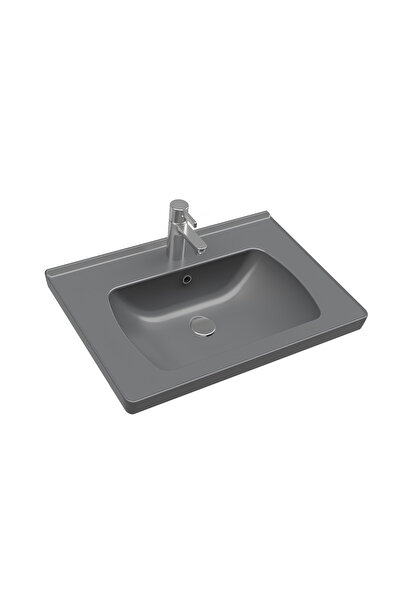 Seramiksan Saturn Mat Antrasit Etajer Uyumlu Lavabo 60 Cm  A142011K