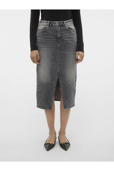 Vero Moda Jeansrock Vmveri Hohe Taille Langer Rock