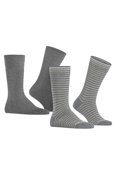 Burlington Herren Socken, 2er Pack - Everyday Stripe SO Mixed, Baumwolle, Einheitsgröße