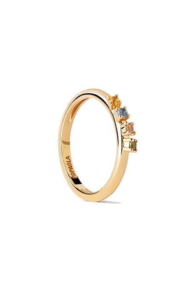 PDPAOLA P D Paola Color 925 Sterling Silber Ring mit goldener Beschichtung AN01-C10-12