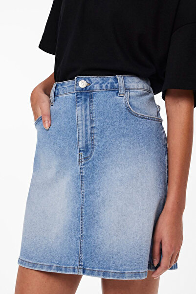 PIECES PCPEGGY HW LB DENIM SKIRT NOOS