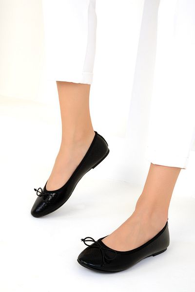 SOHO Black Snake Women's Ballerinas 19003