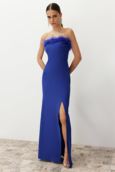 Trendyol Collection Přiléhavé večerní tkané večerní šaty Otrişli Tprss22Ae0095