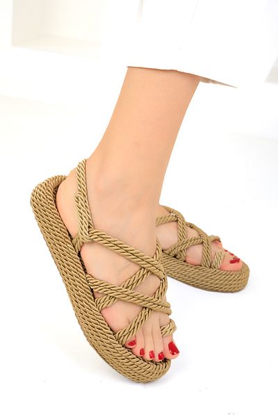 SOHO Goldene Damensandalen 17892