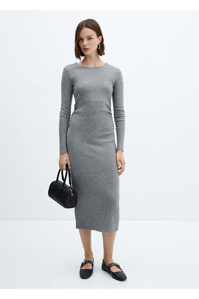 MANGO Woman Dress - Gather Detailed