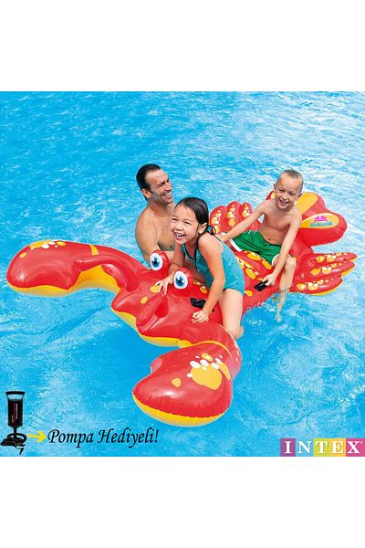 hediyecik Intex 213x137 Cm Figured Sea and Pool Mattress with Lobster Holder