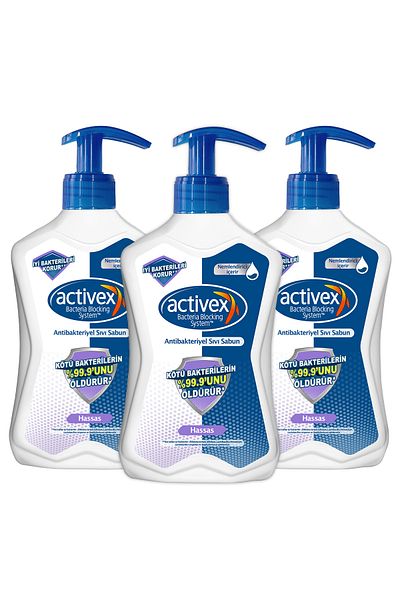 Activex 3x500 ml Sensitive Antibacterial Liquid Soap