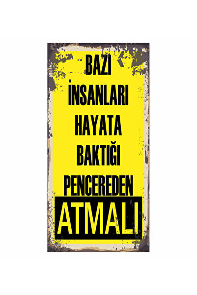 Hayat Poster laf sokan atarlı sözler komik eğlenceli duvar yazıları ev dekorasyon tablo mini retro ahşap poster