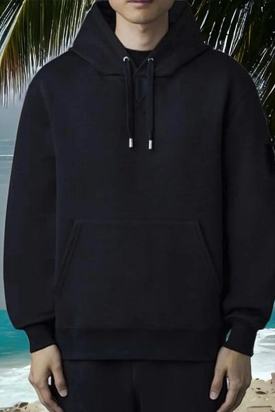 MVStore Oversize Hooded Black Sweatshirt - Kangaroo Pocket Detail