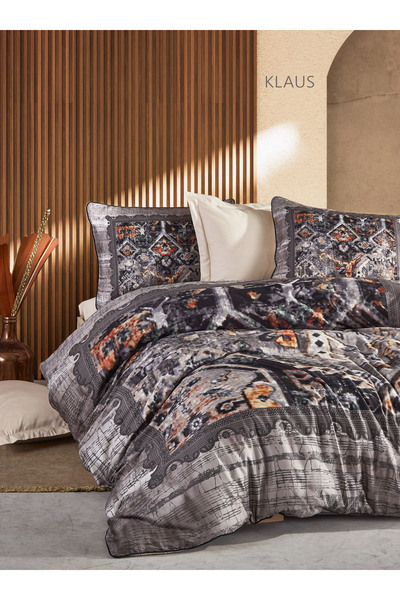 The Club Cotton Gothica με ρέλι 100% βαμβακερό σατέν σετ κρεβατιού διπλό με 4...