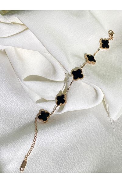 Frezyaaccessories Black-Green Luck Steel Tarnish-Free Bracelet