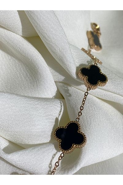 Frezyaaccessories Black-Green Luck Steel Tarnish-Free Bracelet