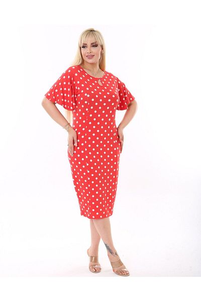 Butik Nilyam Rochie de damă, mărime mare, cu mânecă fluture, cu imprimeu detaliat în față 24036