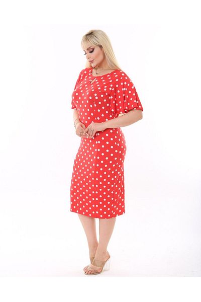 Butik Nilyam Rochie de damă, mărime mare, cu mânecă fluture, cu imprimeu detaliat în față 24036