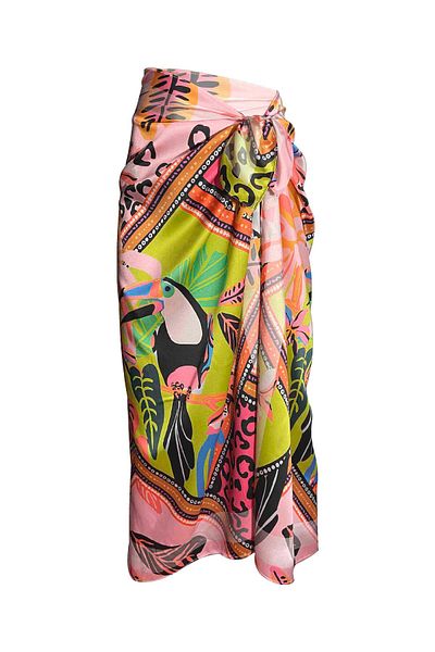 Bolder Elena Pink Satin Toucan Pareo - 145*100