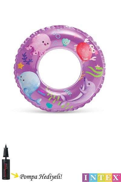 hediyecik Intex Transparent Ocean Patterned Kids Simiti - 61 Cm, 6-10 Years Pool and Sea Use