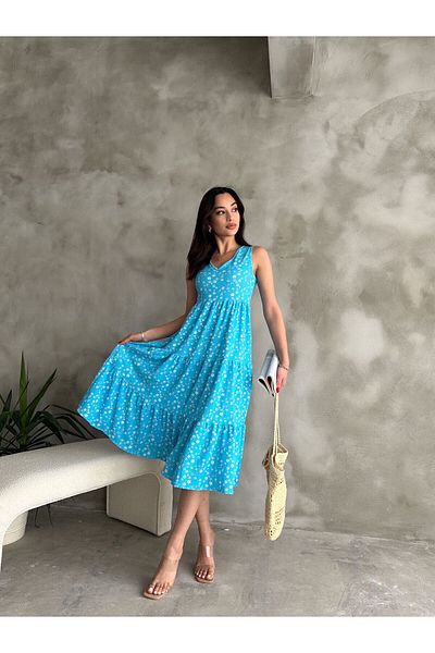 S&A Collectionn Rochie de damă, cu decolteu în V, florală, fără mâneci, până la genunchi