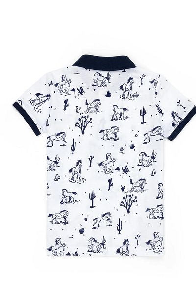 U.S. Polo Assn. Λευκό μπλουζάκι πόλο για αγόρι