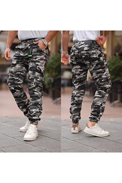 MSRT Erkek Paçası Lastikli Kargo Cep Pantolon