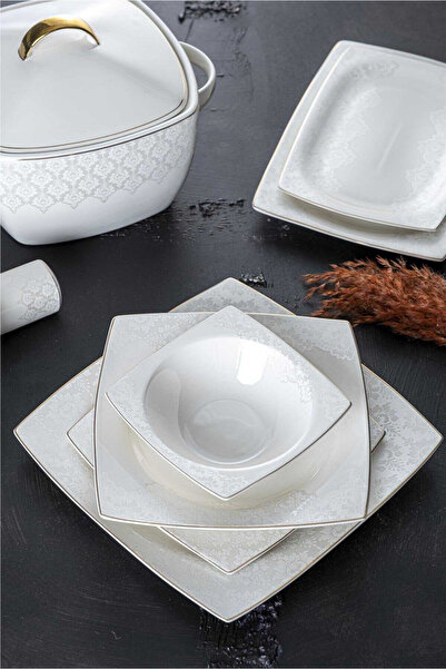 ACAR Nova Pearl 60 Parça 12 Kişilik Porselen Yemek Takımı