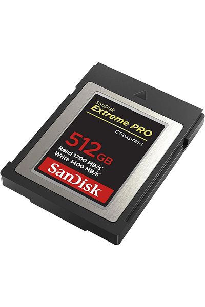 SanDisk بطاقة ذاكرة Extreme PRO CFexpress بسعة 512 جيجابايت SDCFE-512G-GN4NN بسرعة 1700 ميجابايت/ثانية من النوع B XQD 4K