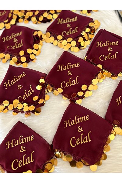 TAN EVENT 1 Adet İsimli Halay Mendili İsme Özel Baskılı Halay Mendili ,Nedime...