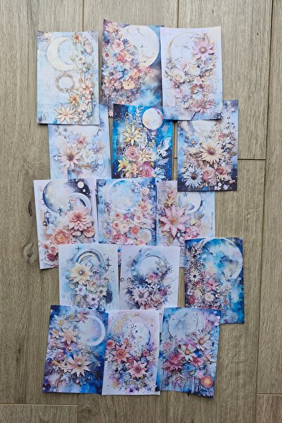 Mona Craftist 15 قطعة من ورق القصاصات ذو اللون المائي على شكل هلال القمر السم...