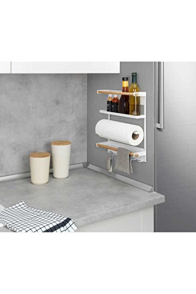 Saban WENKO Raft de bucatarie Magna, raft magnetic alb pentru instalare fara gaurire