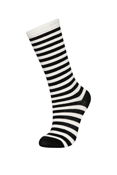 DeFacto Дълги памучни чорапи с щампи от 2 части за момичета C2926a8ns