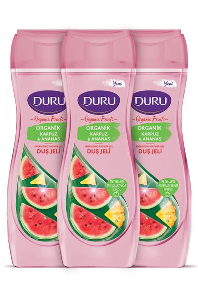 Duru Organic Fruits Watermelon & Pineapple Shower Gel 3x450ml