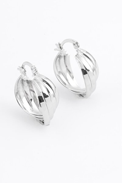 BY DİLEK ÇETİN ACCESSORY أقراط فضية اللون من الفولاذ