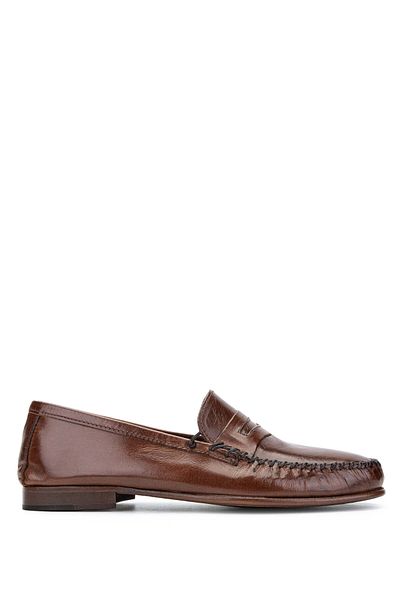 D LEPORI D.LEPORI Men's Genuine Leather Brown Loafer Shoes